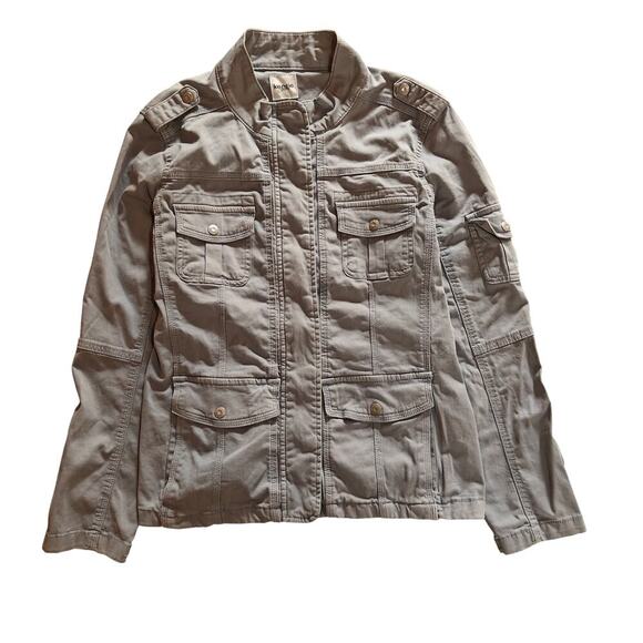 Kensie Jackets & Blazers - Kensie Utility Military Jacket Taupe Zip Snap Front